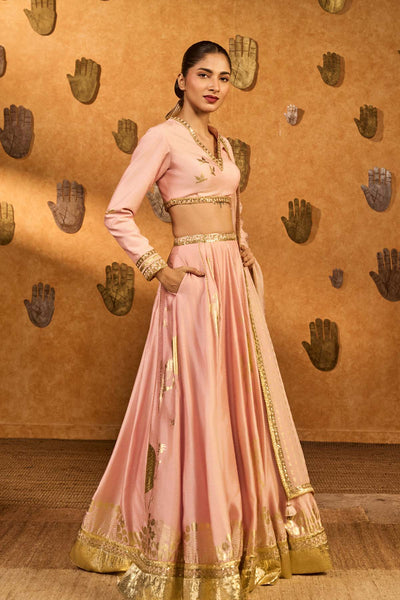 Masaba Baby Pink Mandarin Sky Lehenga Set indian designer wear online shopping melange singapore 
