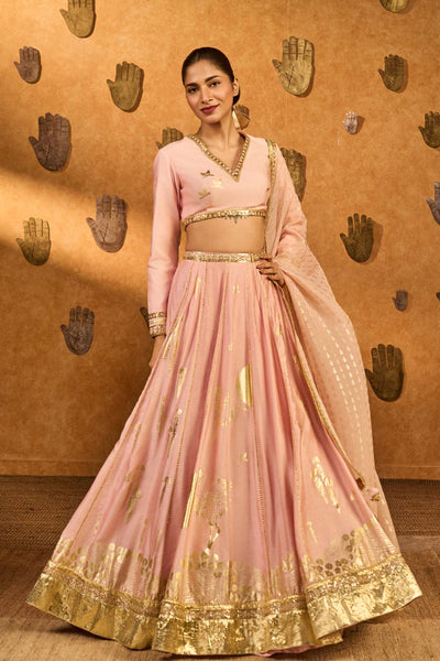 Masaba Baby Pink Mandarin Sky Lehenga Set indian designer wear online shopping melange singapore 
