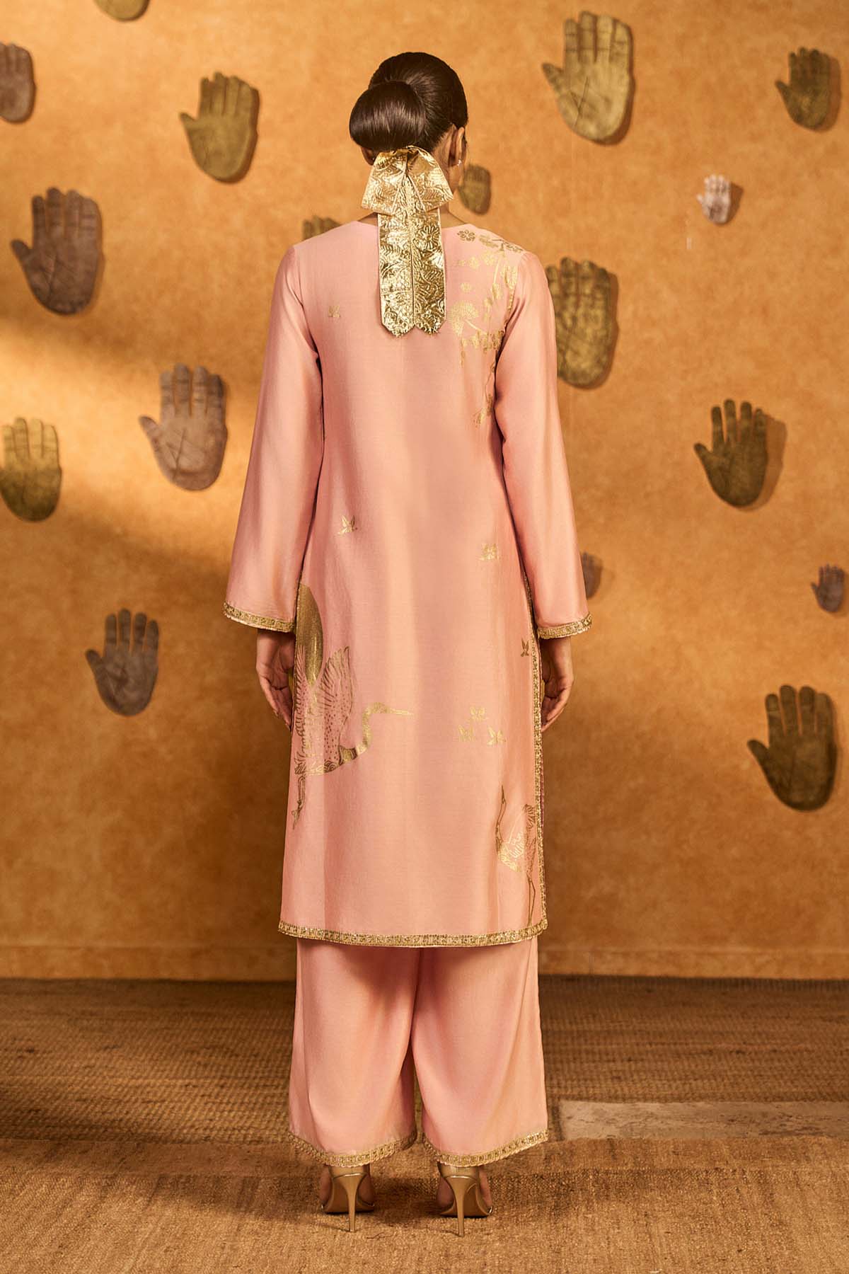 Masaba Babypink Crane Dawn Kurta Set indian designer wear online shopping melange singapore 