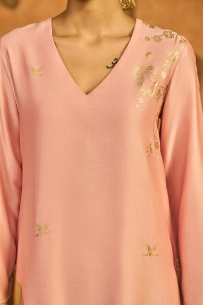 Masaba Babypink Crane Dawn Kurta Set indian designer wear online shopping melange singapore 