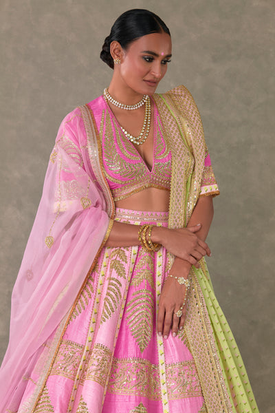 Masaba Barfi Pink Paan Patti Lehenga Set indian designer wear online shopping melange singapore