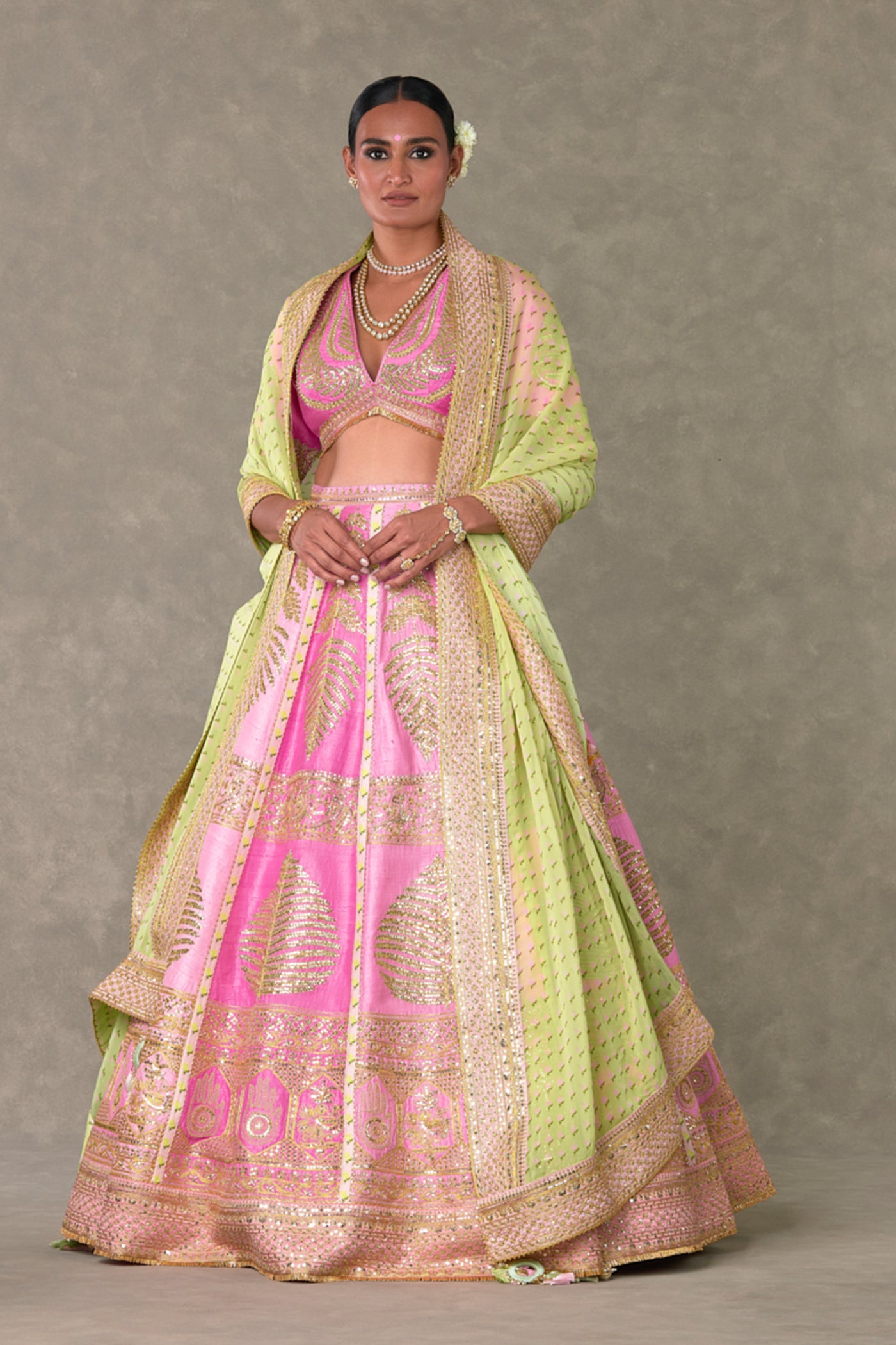 Masaba Barfi Pink Paan Patti Lehenga Set indian designer wear online shopping melange singapore