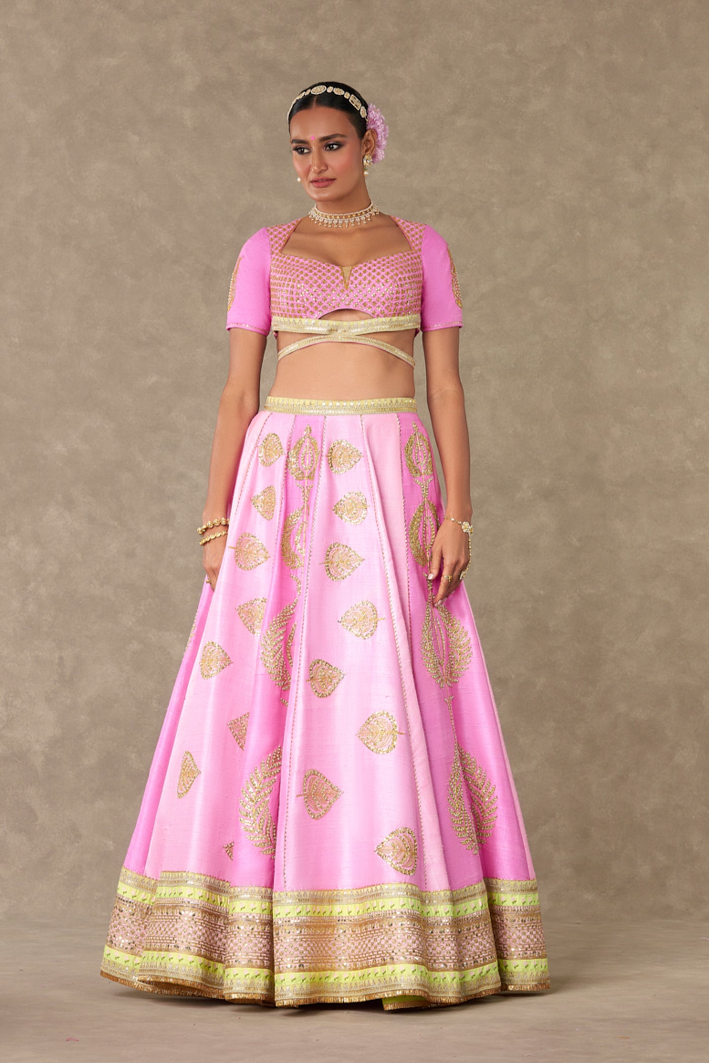 Masaba Barfi Pink Sitara Dil Lehenga Set indian designer wear online shopping melange singapore