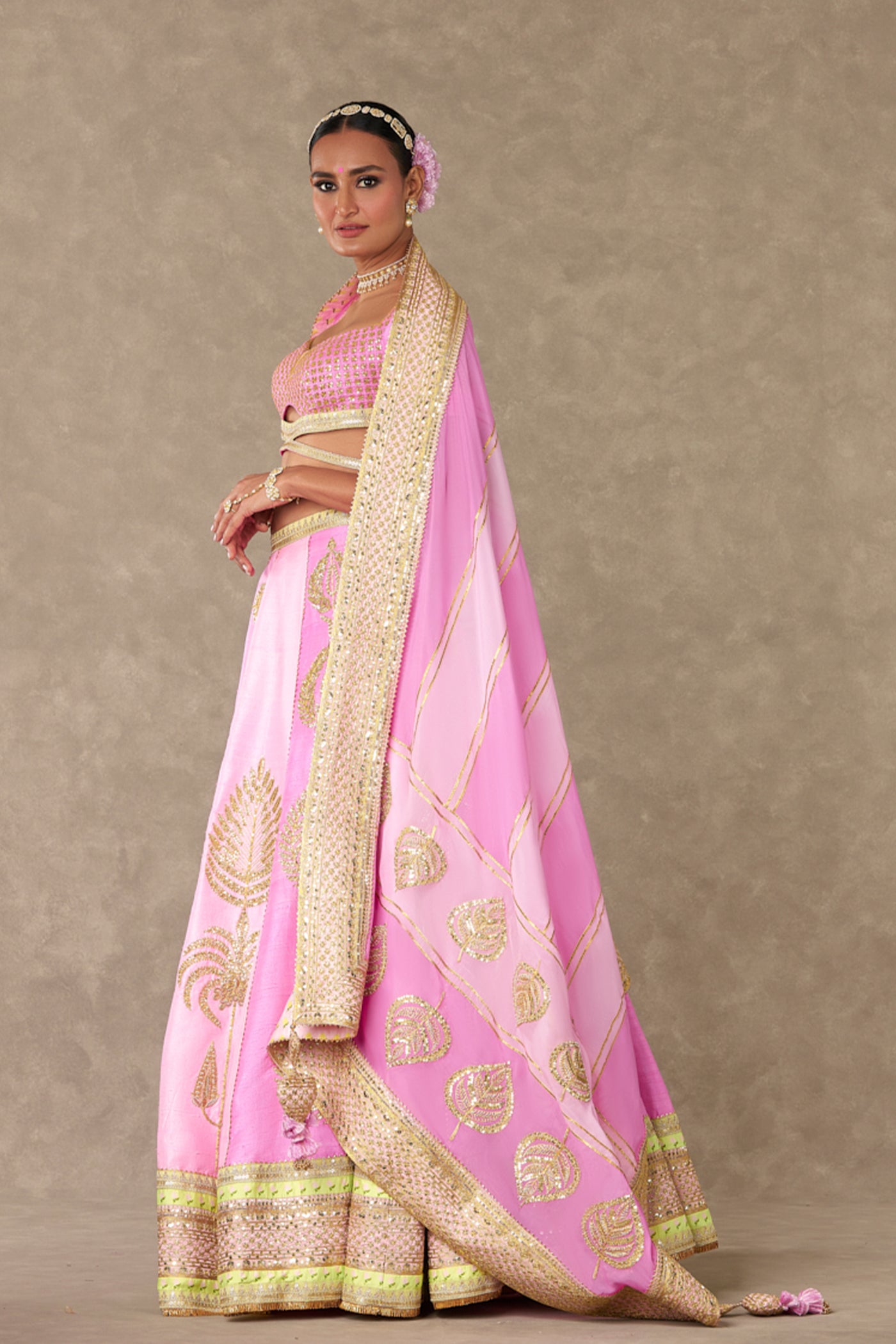 Masaba Barfi Pink Sitara Dil Lehenga Set indian designer wear online shopping melange singapore