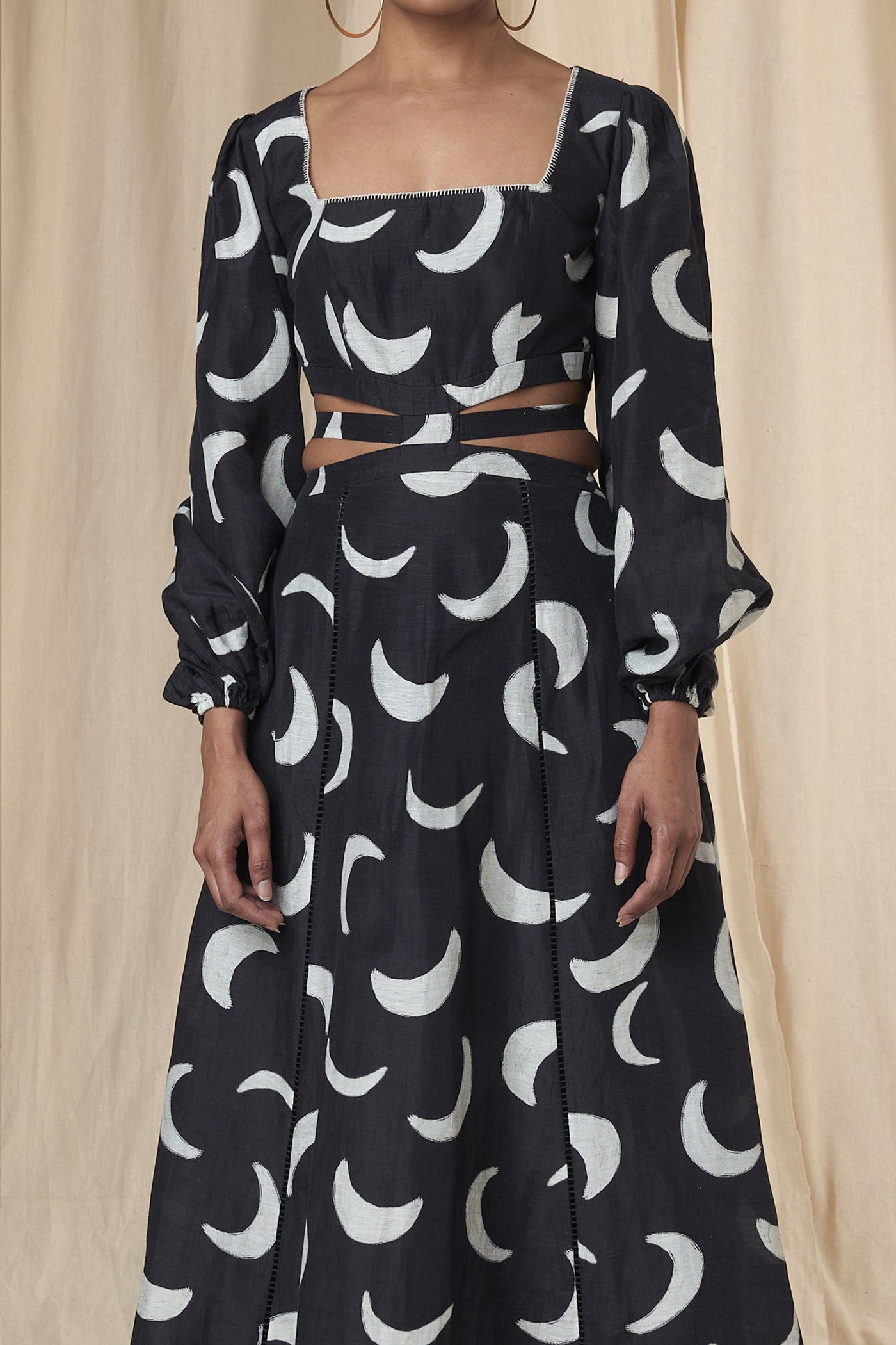 Masaba Beck Black Mooncrest cut out Dress indian designer wear online shopping melange singapore
