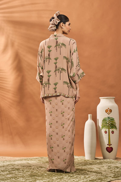 Masaba Beige Blooming Board Fusion Set indian designer wear online shopping melange singapore