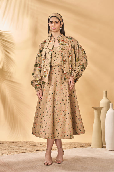 
Masaba Beige Miniature Dreams Bomber Jacket Set indian designer wear online shopping melange singapore