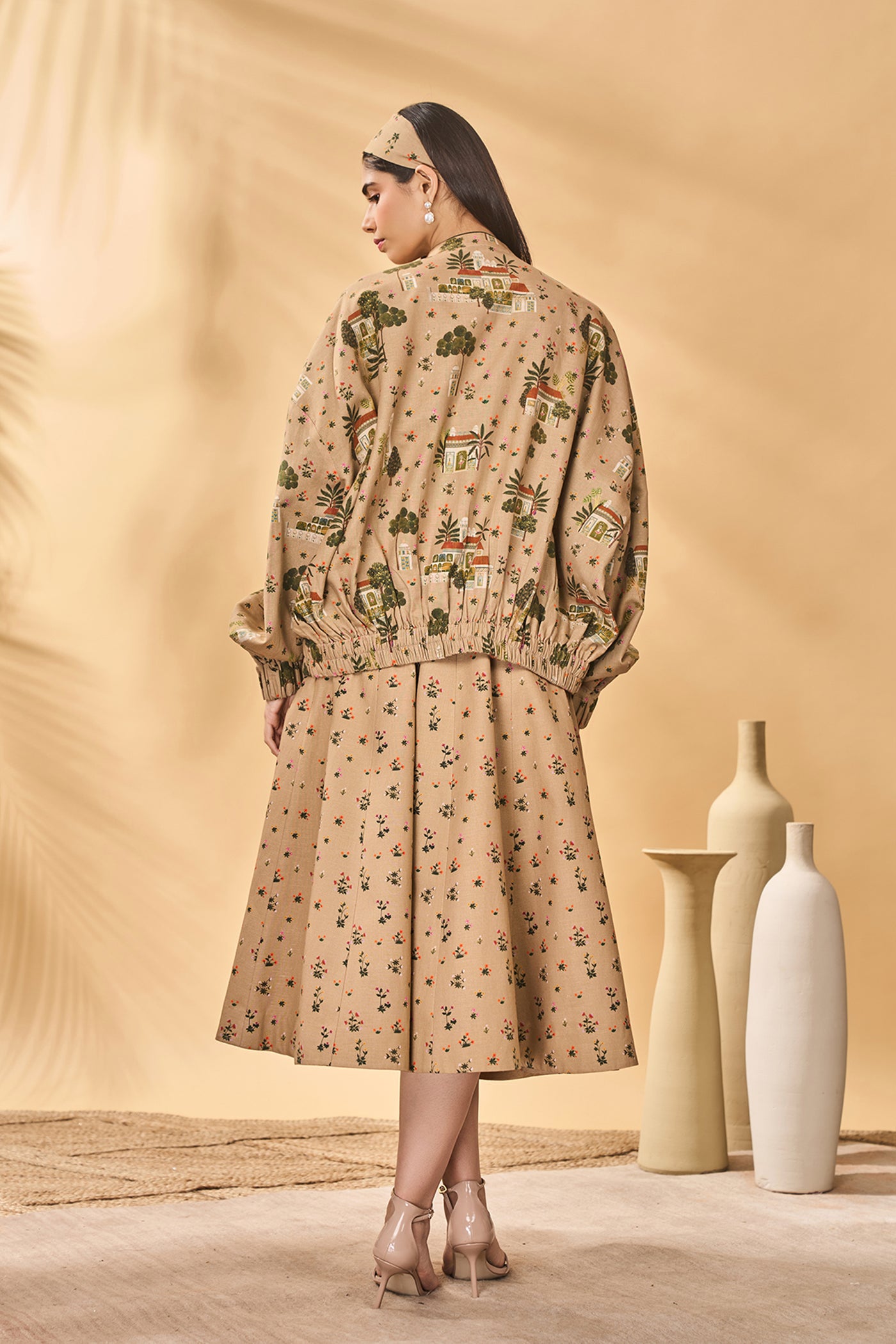 
Masaba Beige Miniature Dreams Bomber Jacket Set indian designer wear online shopping melange singapore