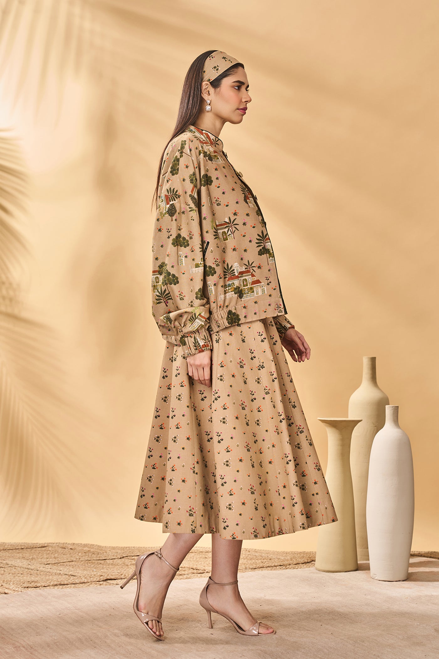 
Masaba Beige Miniature Dreams Bomber Jacket Set indian designer wear online shopping melange singapore