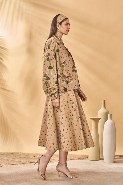 
Masaba Beige Miniature Dreams Bomber Jacket Set indian designer wear online shopping melange singapore