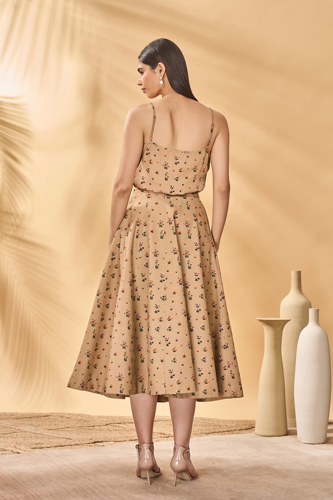 Masaba Beige Miniature Garden Skirt indian designer wear online shopping melange singapore