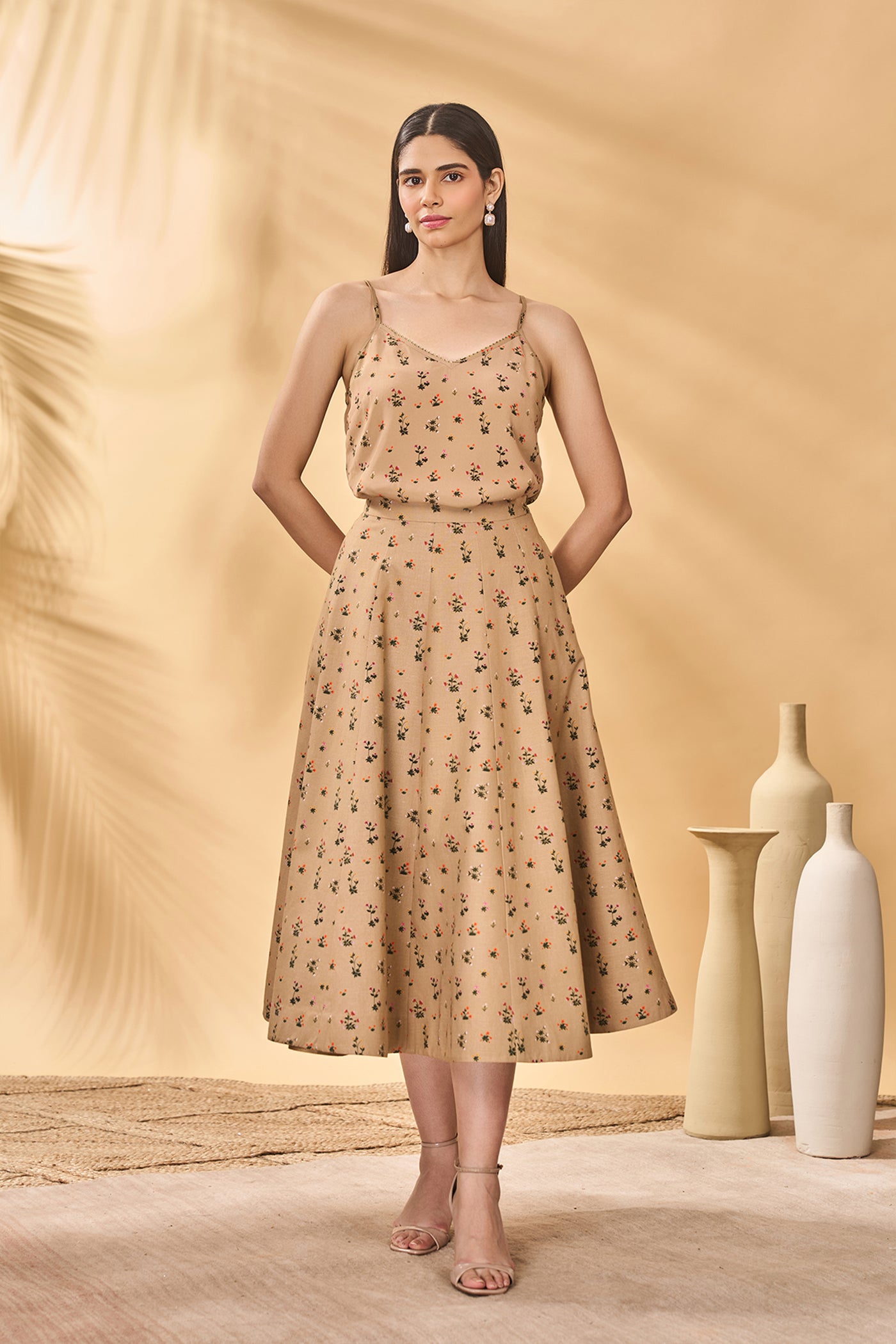 Masaba Beige Miniature Garden Skirt indian designer wear online shopping melange singapore