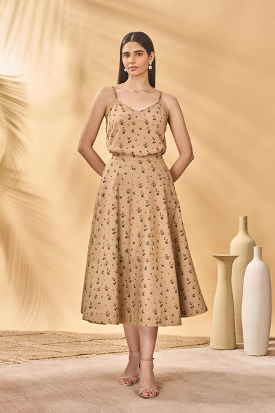 Masaba Beige Miniature Garden Skirt indian designer wear online shopping melange singapore