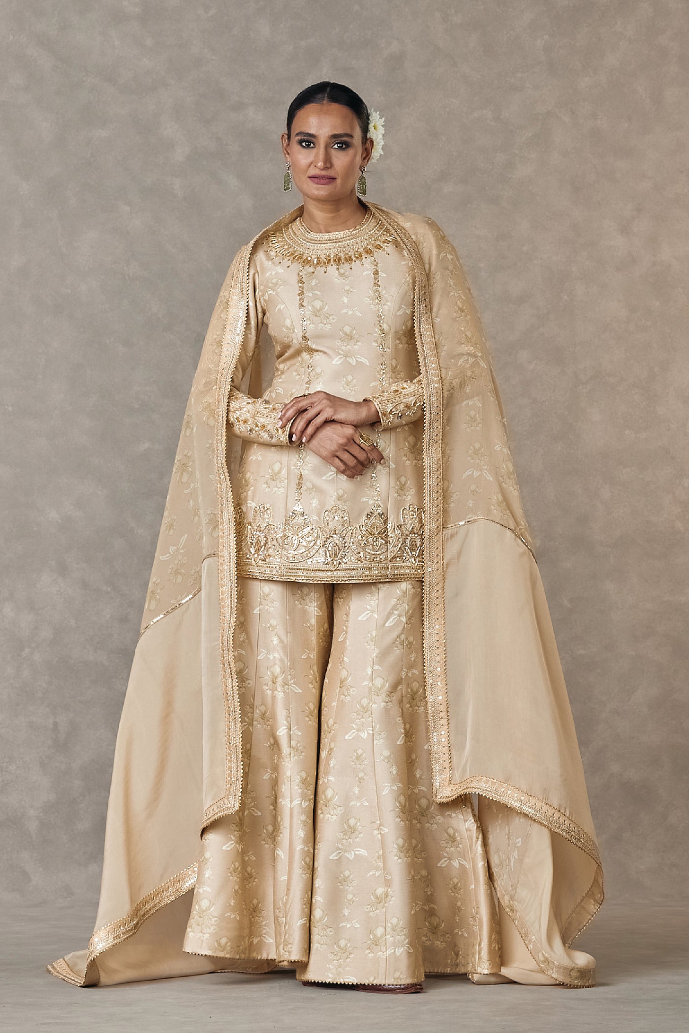 Masaba Beige Narangi Bagh Sharara Set indian designer wear online shopping melange singapore