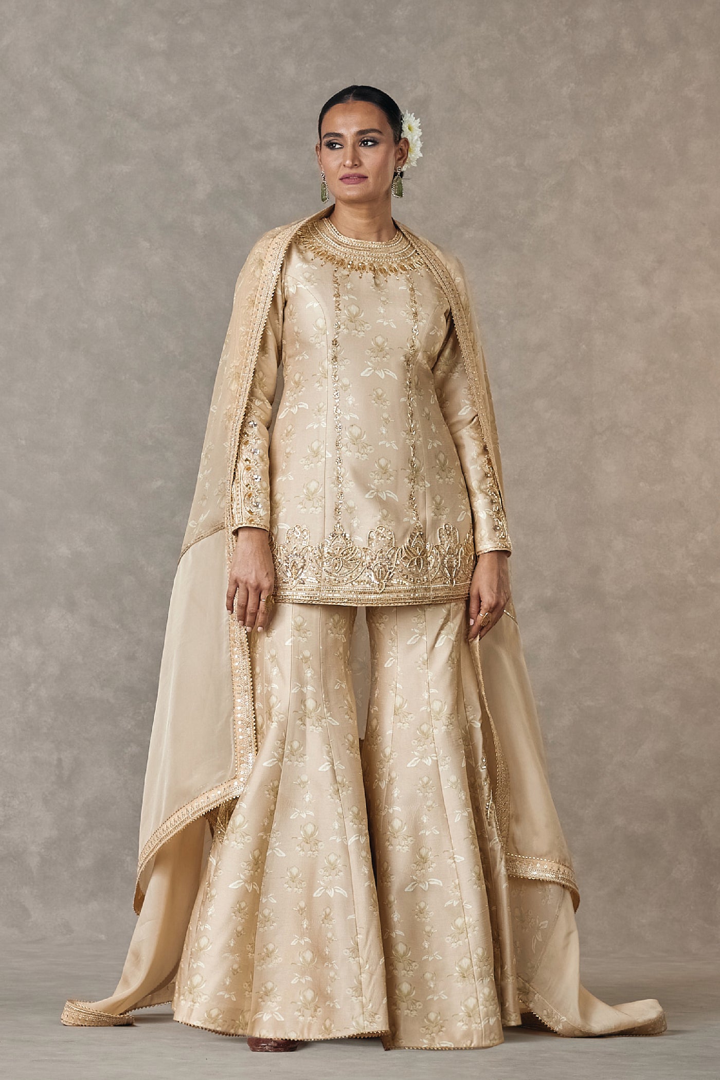 Masaba Beige Narangi Bagh Sharara Set indian designer wear online shopping melange singapore