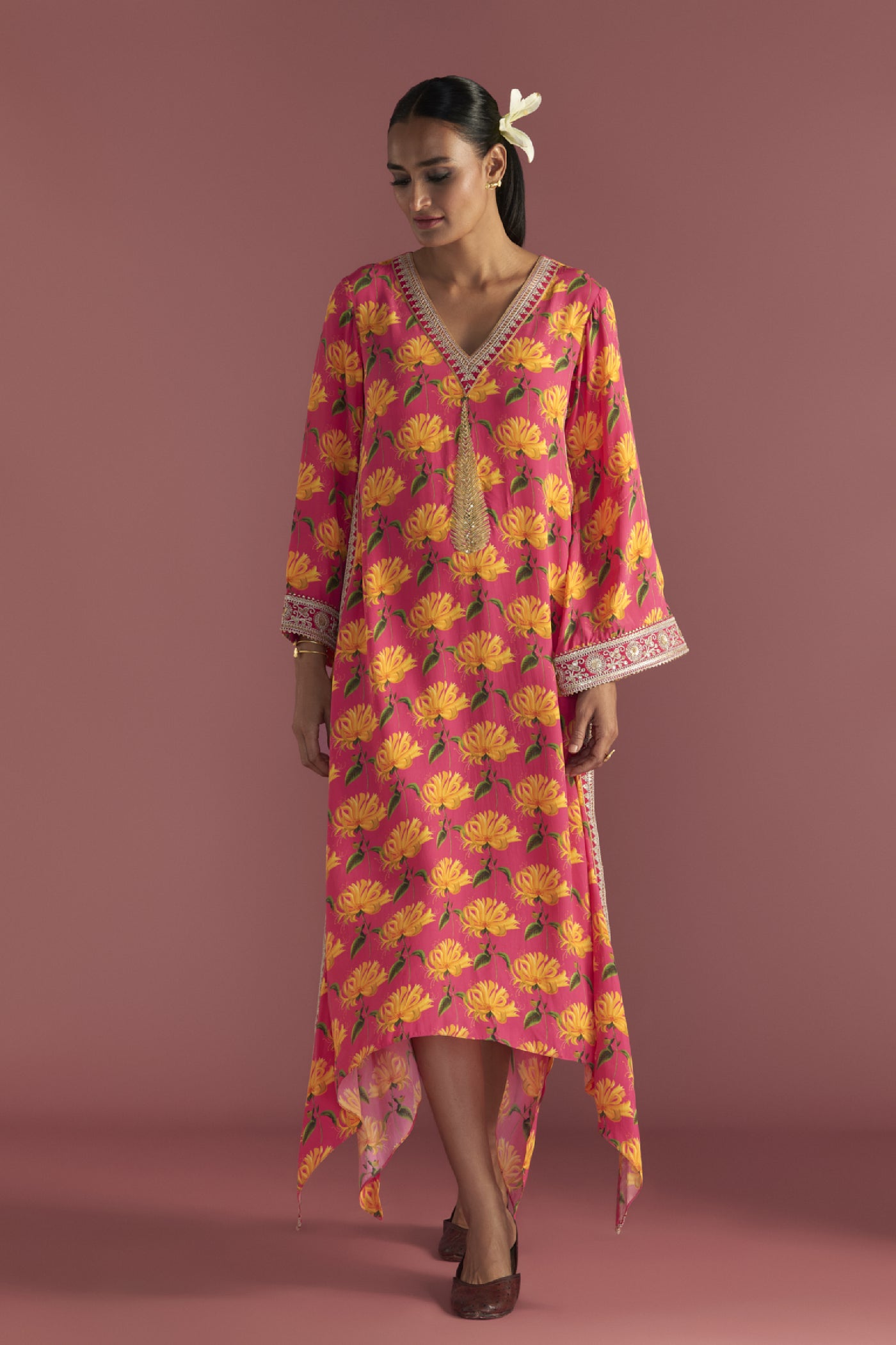 Masaba Berry Pink Mist Kaftan Indian designer wear online shopping melange singapore