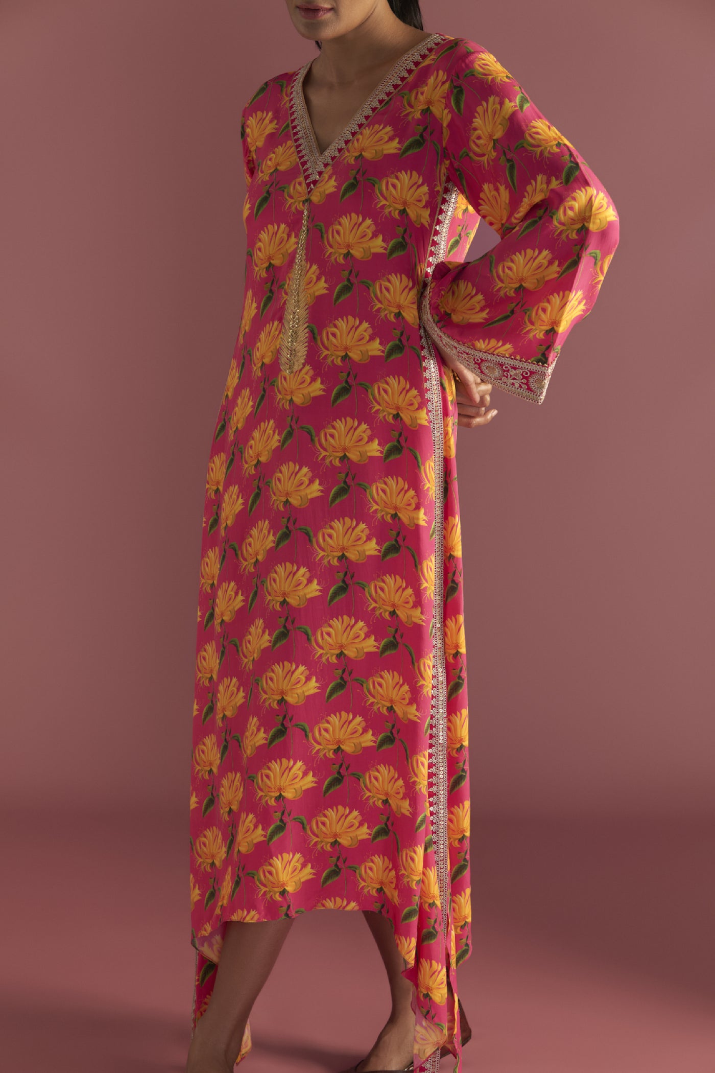 Masaba Berry Pink Mist Kaftan Indian designer wear online shopping melange singapore