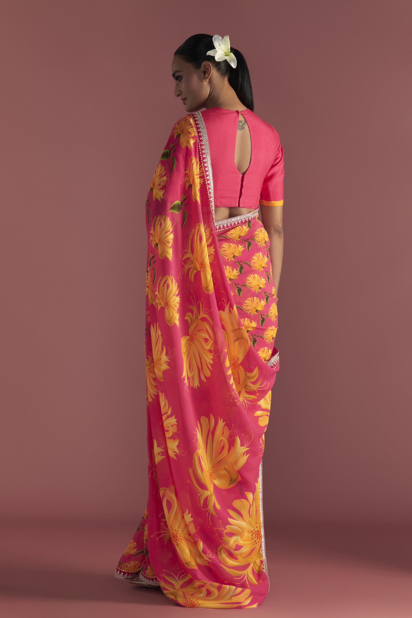 Masaba Berry Pink Mist Saree Indian designer wear online shopping melange singapore