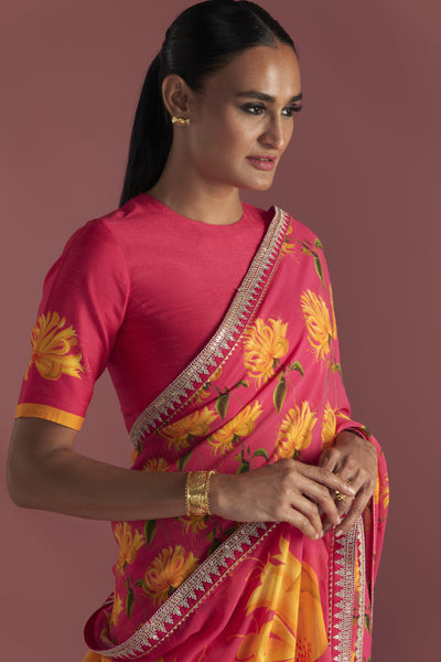 Masaba Berry Pink Mist Saree Indian designer wear online shopping melange singapore