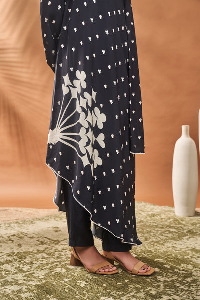 Masaba Black All Fours One Shoulder Tunic Set indian designer wear online shopping melange singapore