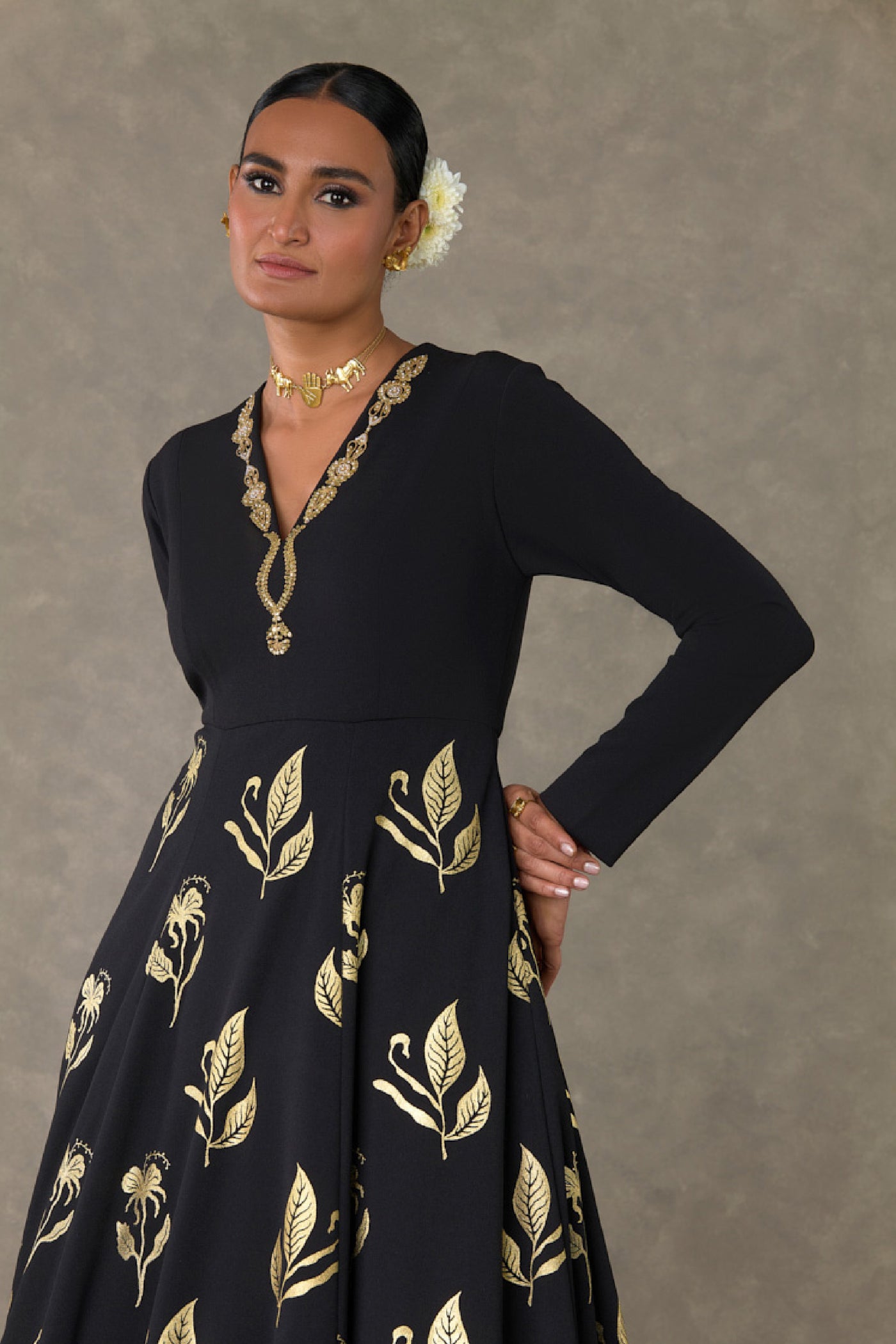 Masaba Black All In Bloom Gown indian designer wear online shopping melange singapore