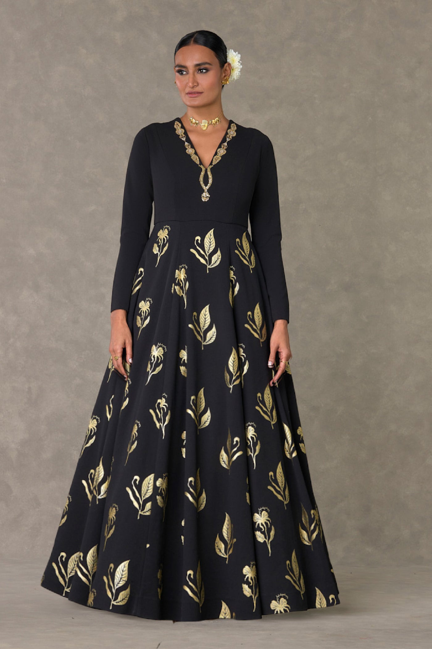 Masaba Black All In Bloom Gown indian designer wear online shopping melange singapore