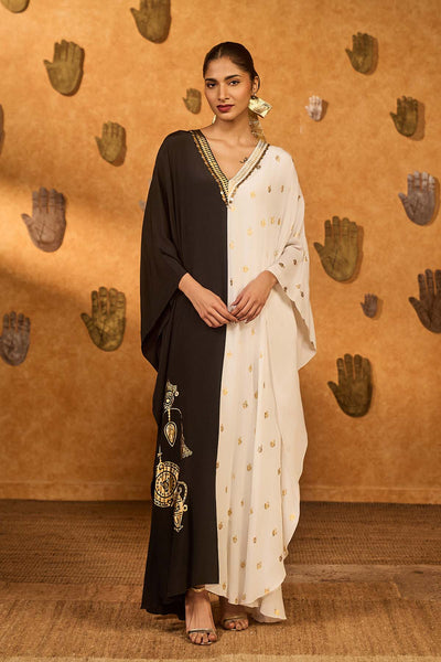 Masaba Black And White Heartbeat Kaftan indian designer wear online shopping melange singapore