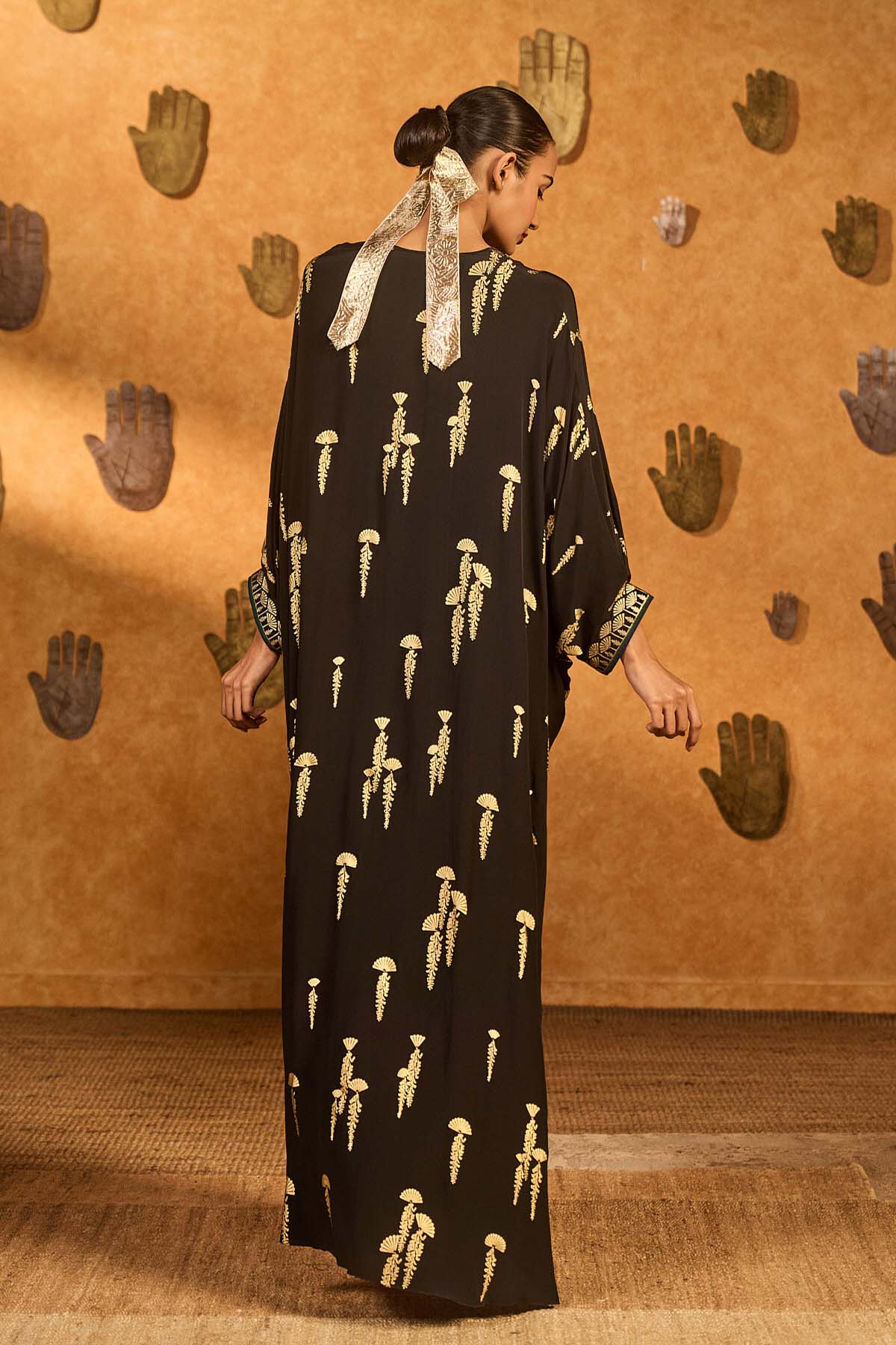 Masaba Black Cherry Vine Kaftan indian designer wear online shopping melange singapore 