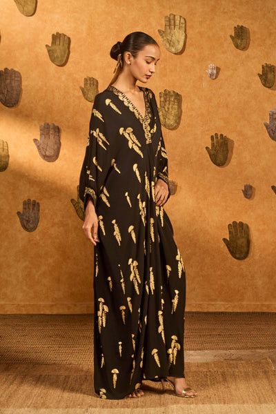 Masaba Black Cherry Vine Kaftan indian designer wear online shopping melange singapore 