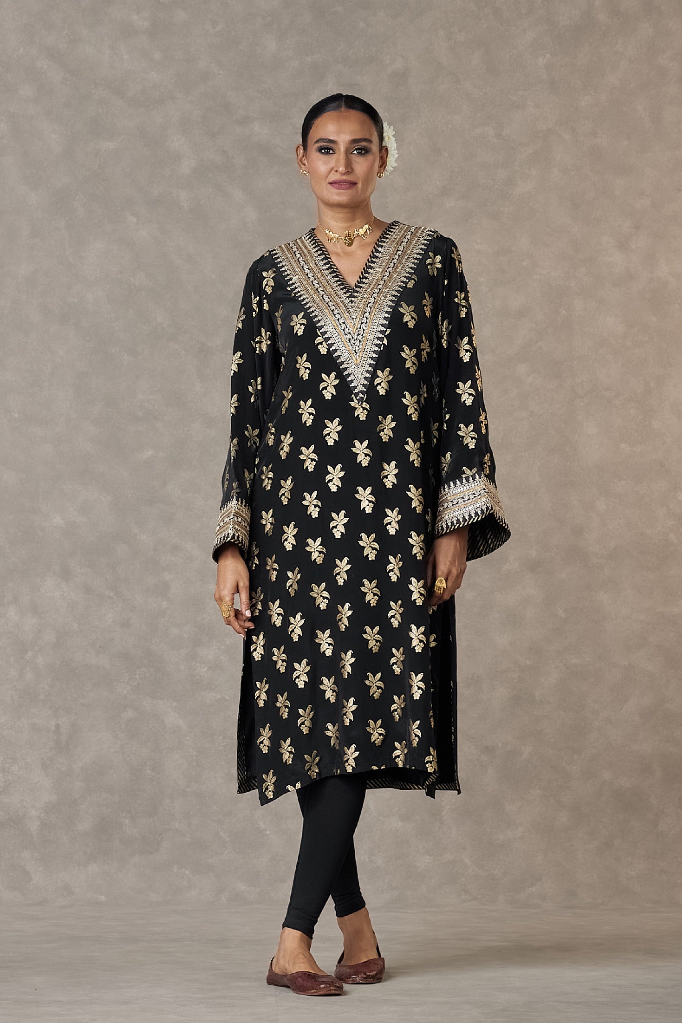 Masaba Black Cherrybloom Kurta indian designer wear online shopping melange singapore