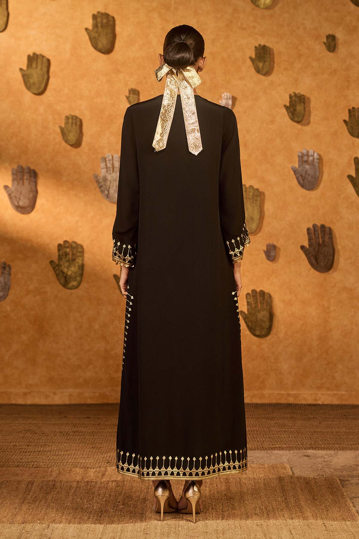 Masaba Black Dessert Muse Kaftan indian designer wear online shopping melange singapore 