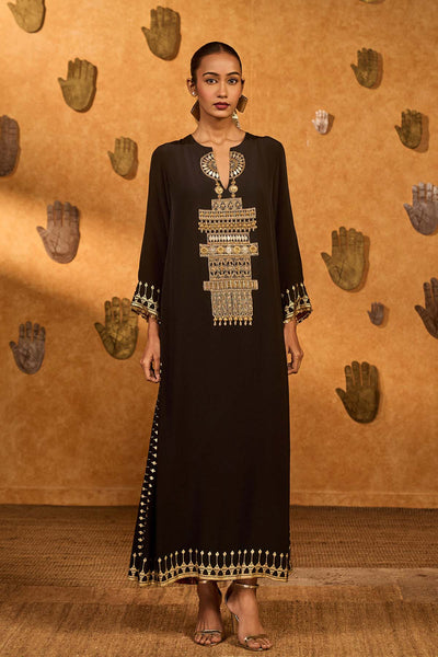 Masaba Black Dessert Muse Kaftan indian designer wear online shopping melange singapore 
