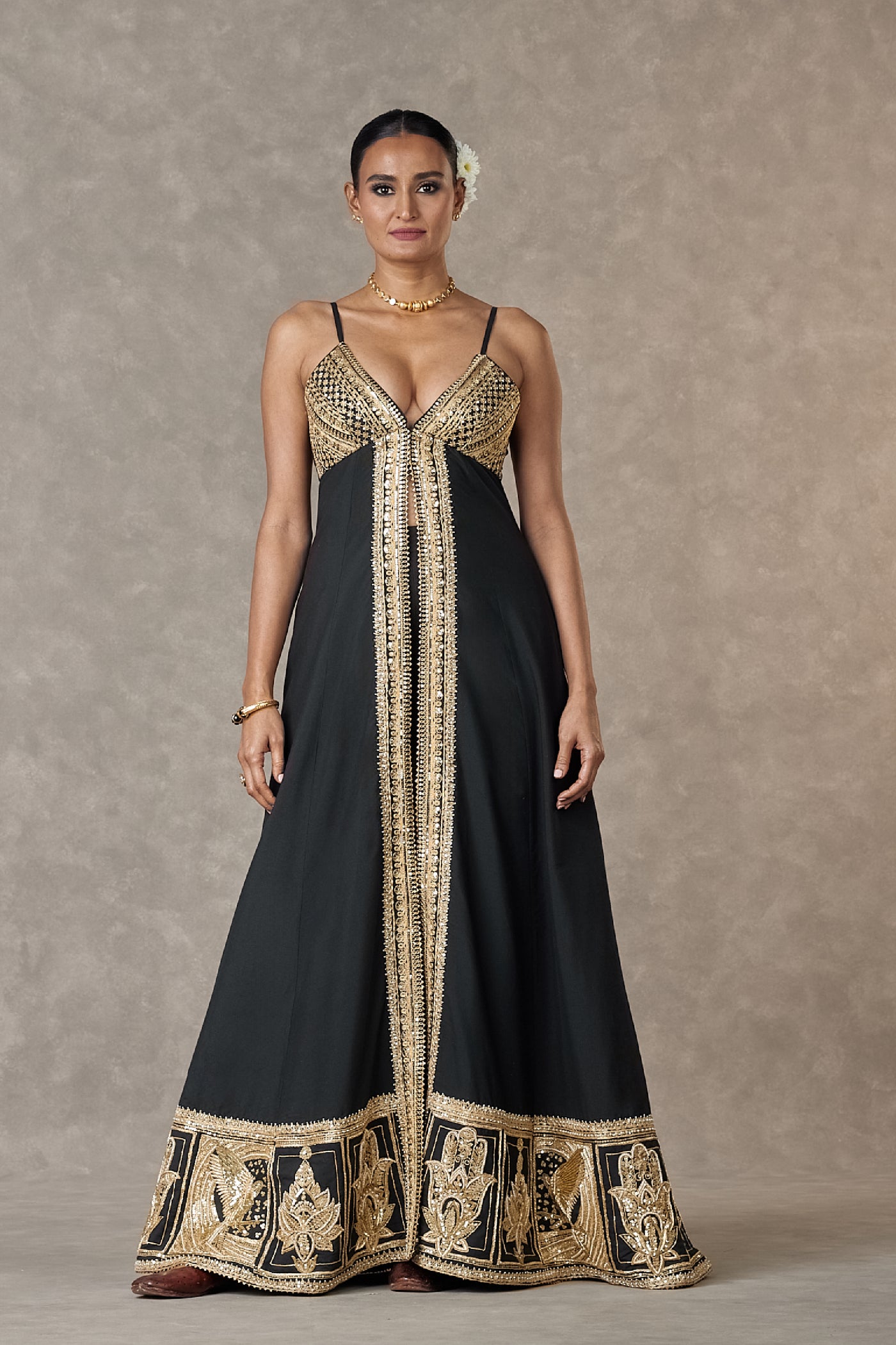 Masaba Black Haathphool Fusion Set indian designer wear online shopping melange singapore