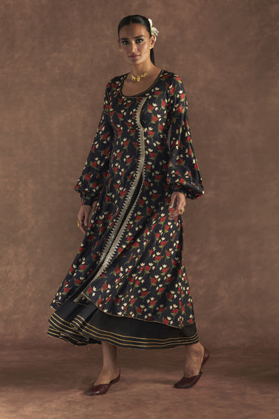 Masaba Black Irisbud Kurta Dress Indian designer wear online shopping melange singapore