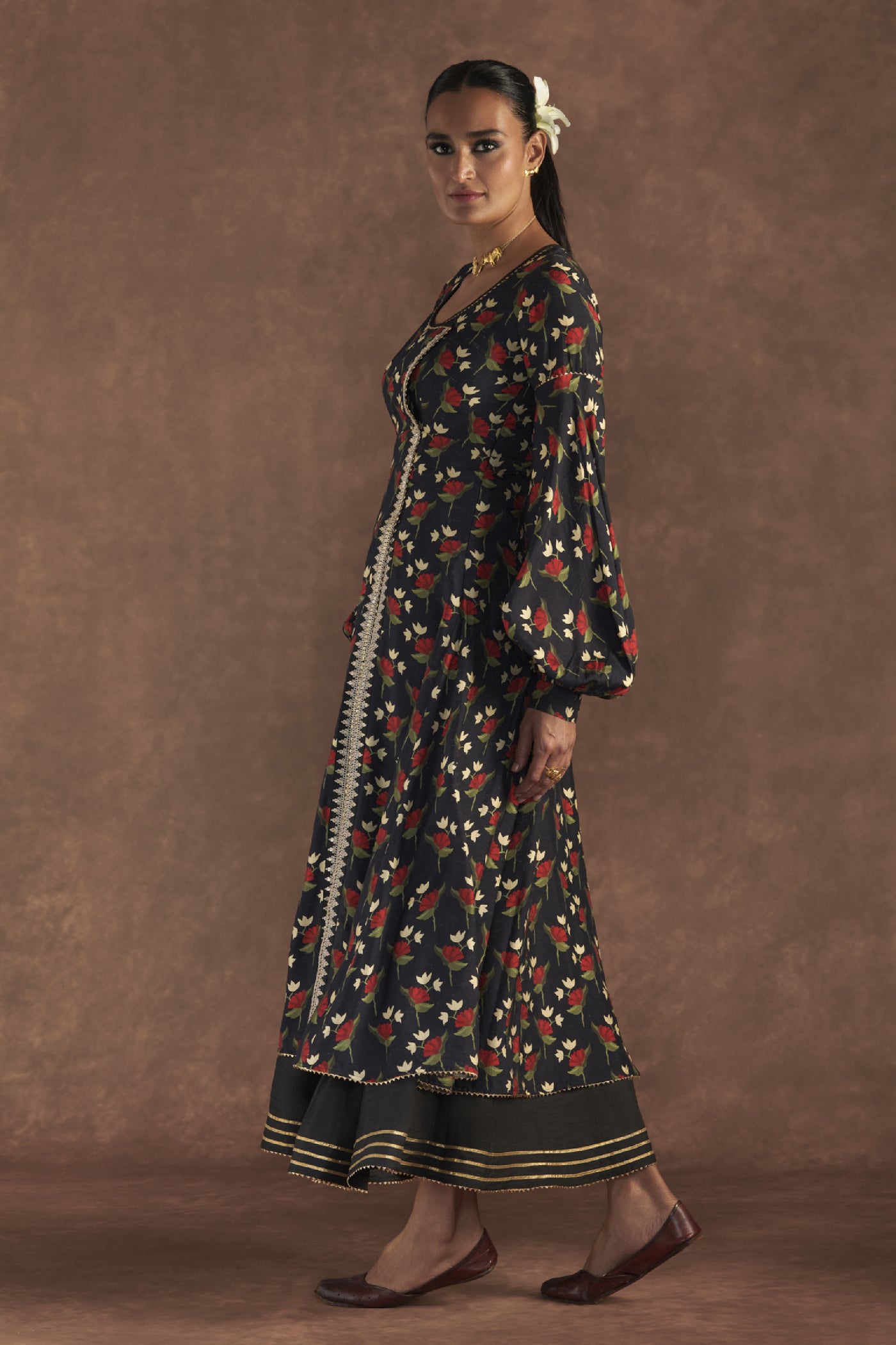 Masaba Black Irisbud Kurta Dress Indian designer wear online shopping melange singapore