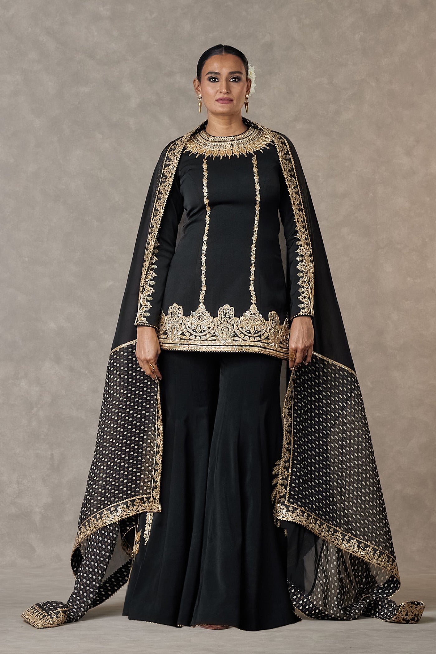 Masaba Black Mogra Sharara Set indian designer wear online shopping melange singapore