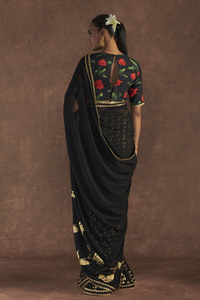 Masaba Black Springbud  Saree Indian designer wear online shopping melange singapore
