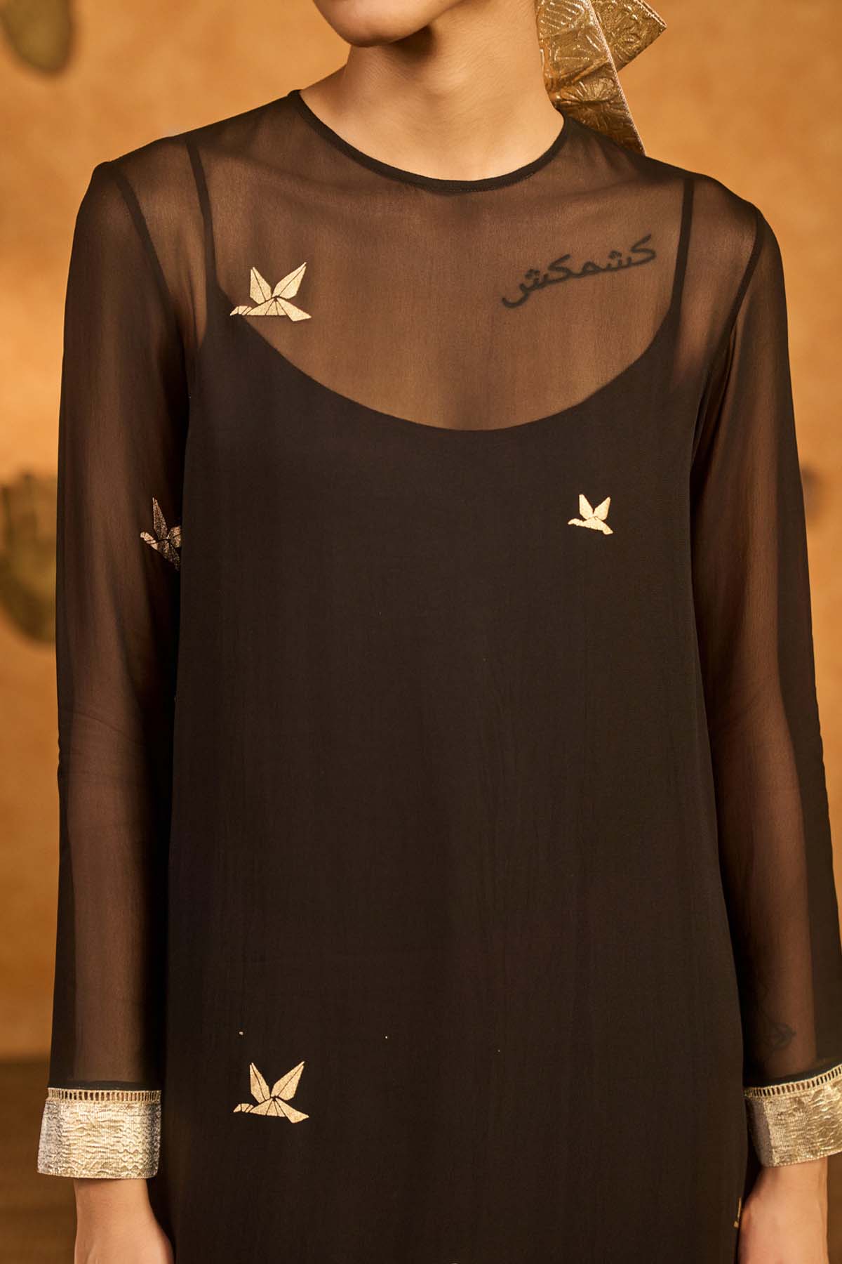 Masaba Black Stillwater Bloom Anarkali Set indian designer wear online shopping melange singapore 
