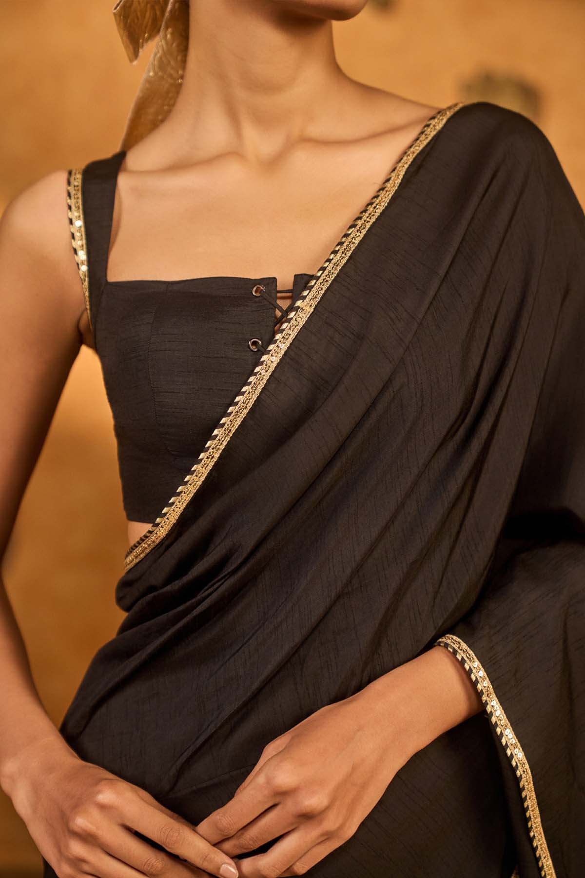 Masaba Black Stillwater Bloom Saree indian designer wear online shopping melange singapore 