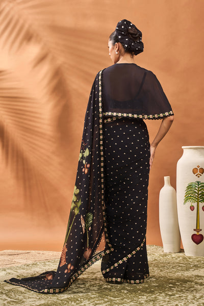 Masaba Black Striped All Fours Saree indian designer wear online shopping melange singapore