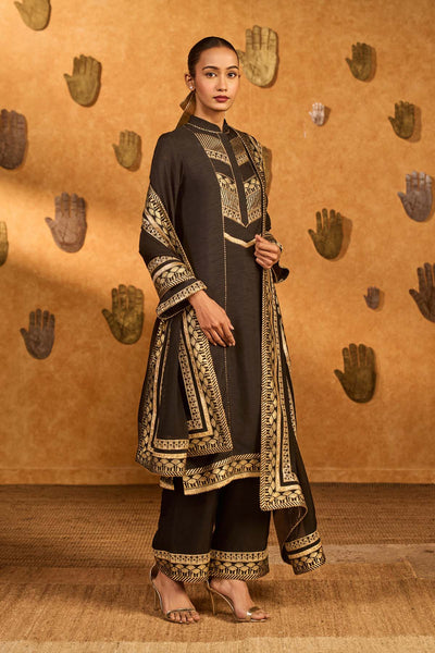 Masaba Black Vase Culotte Set indian designer wear online shopping melange singapore 
