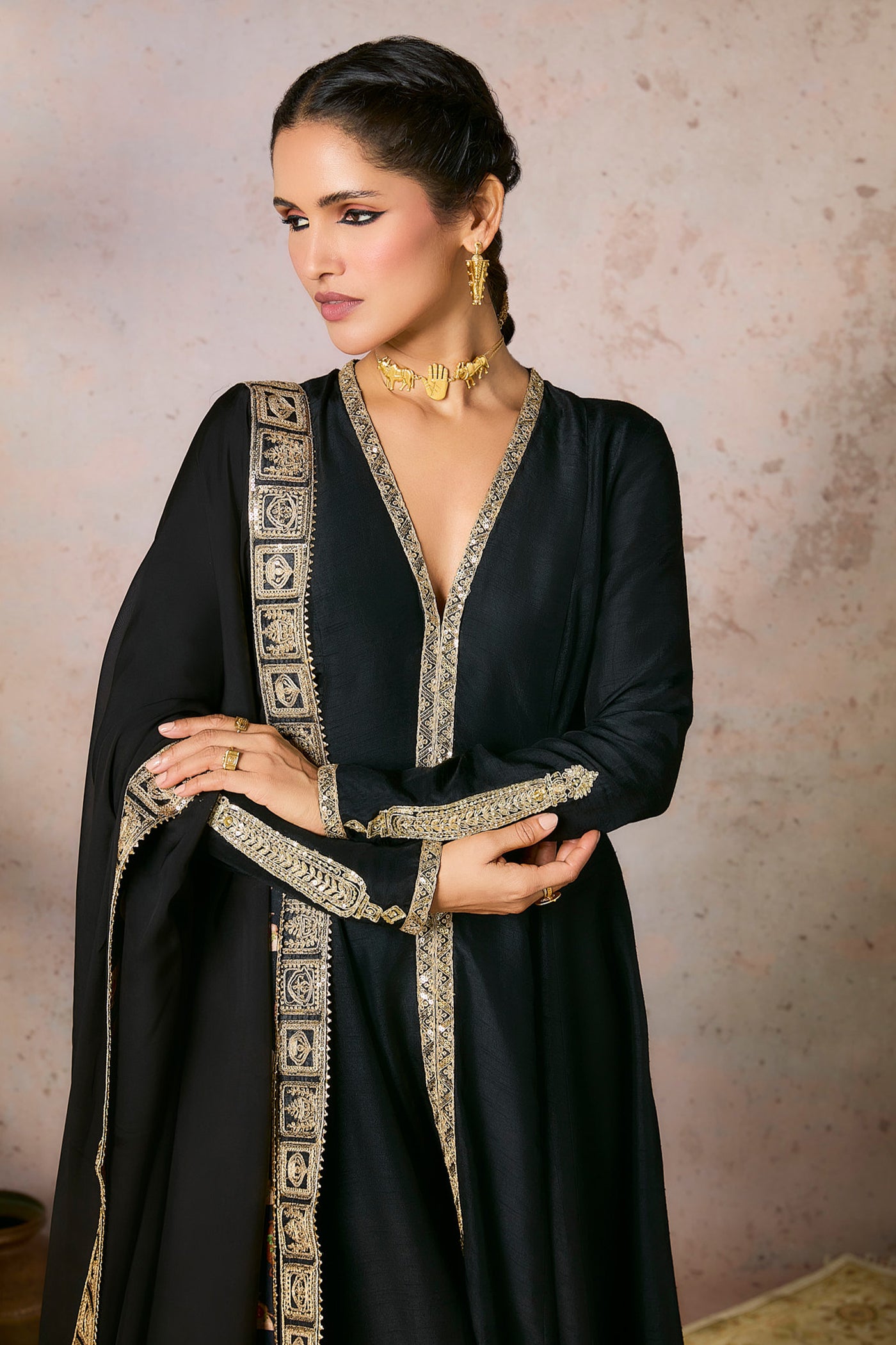 Masaba Black Whispering Lily Ckd Set indian designer wear online shopping melange singapore