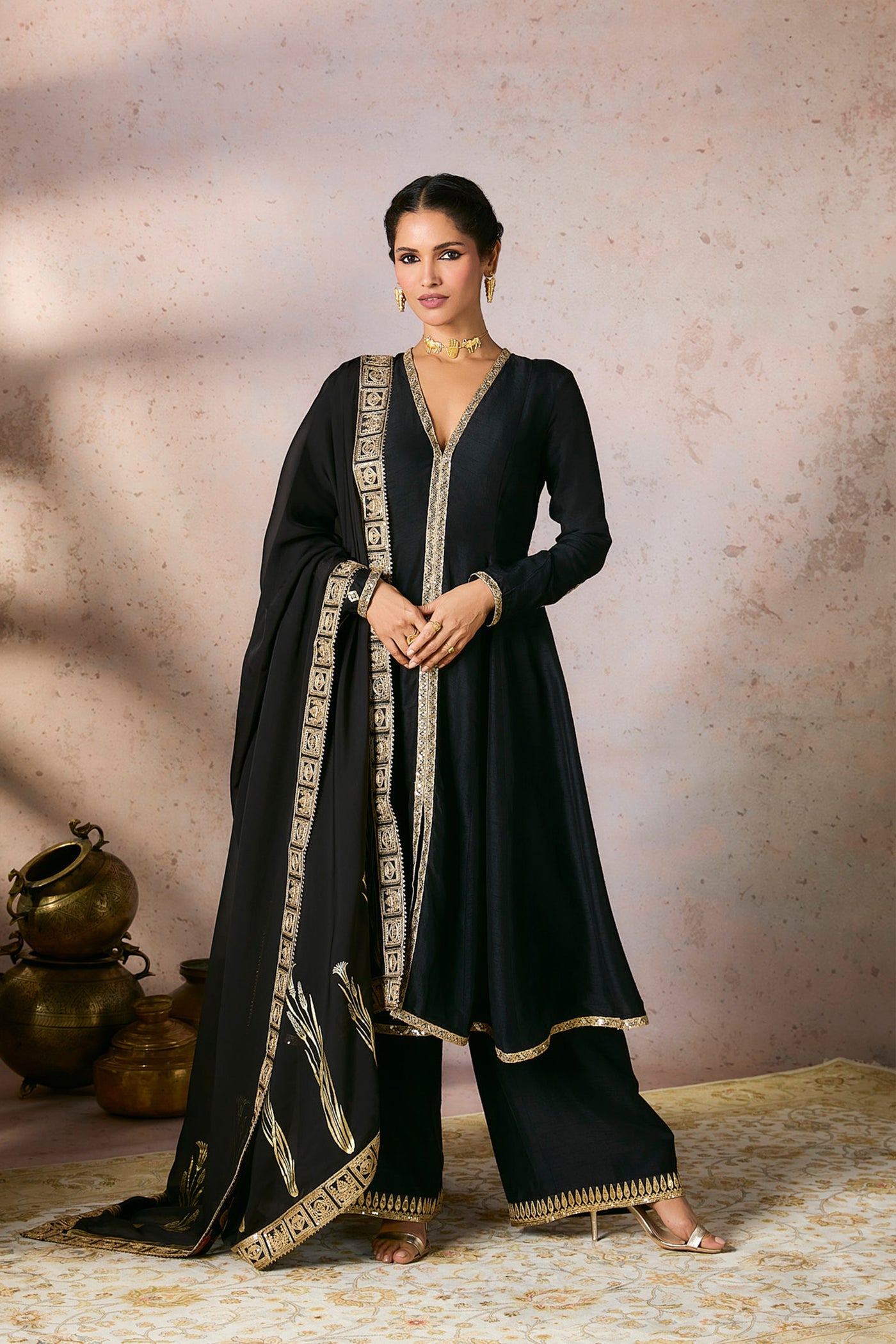Masaba Black Whispering Lily Ckd Set indian designer wear online shopping melange singapore