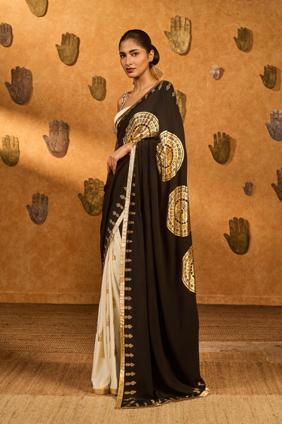 Masaba Black White Moon Fish Saree indian designer wear online shopping melange singapore 