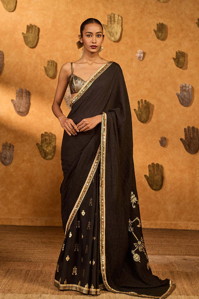 Masaba Black Wishdrop Gota Saree indian designer wear online shopping melange singapore 