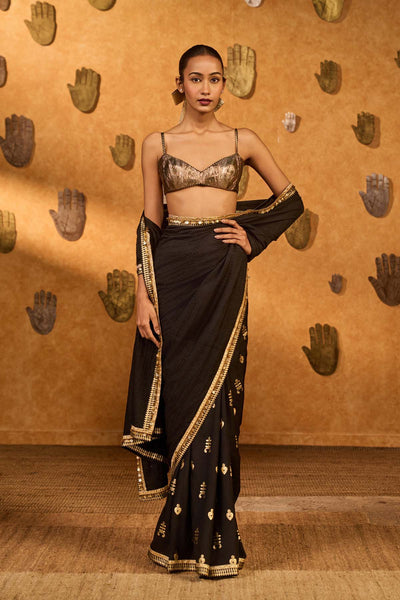 Masaba Black Wishdrop Gota Saree indian designer wear online shopping melange singapore 