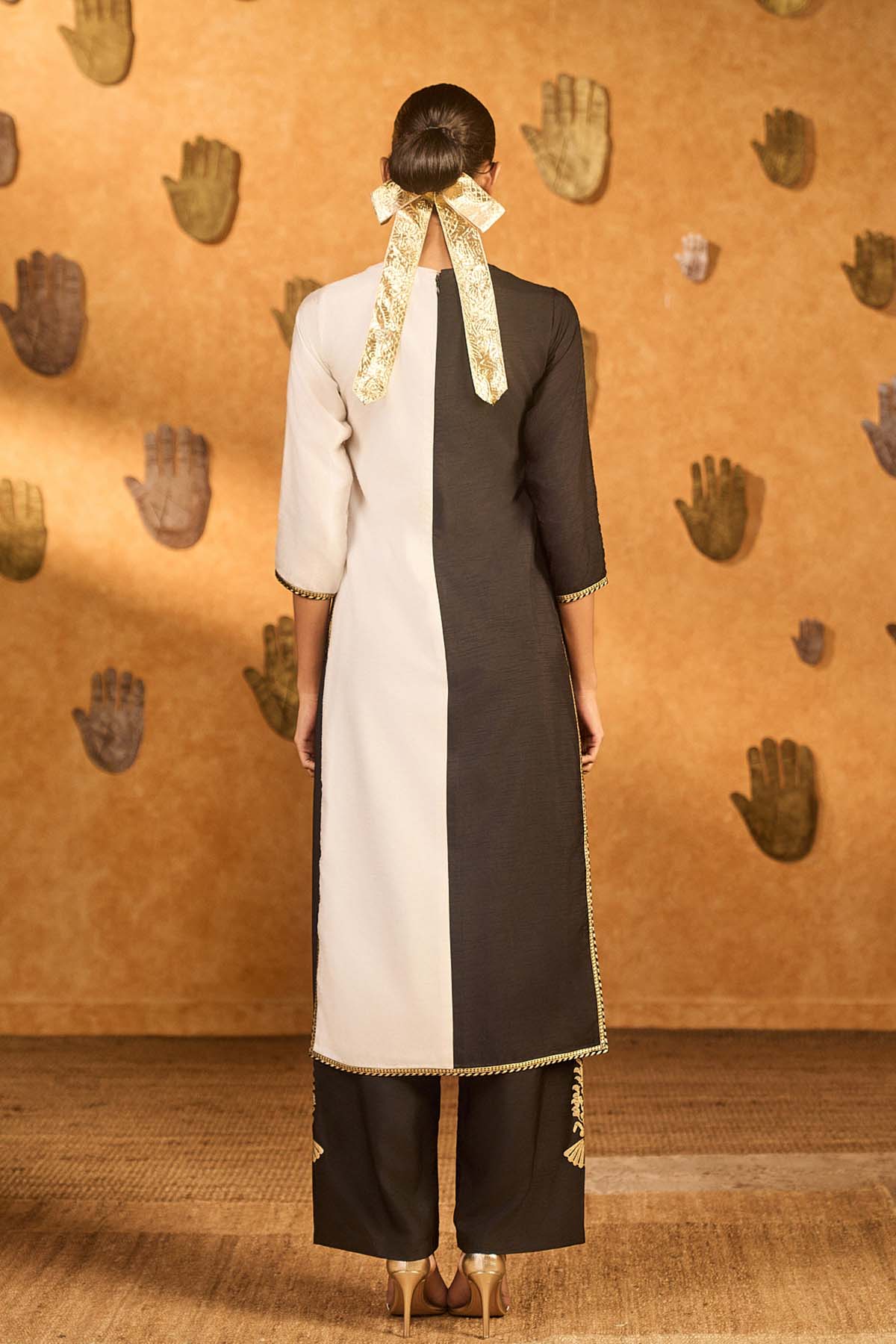 Masaba Black Ying Yang Kurta Set indian designer wear online shopping melange singapore 