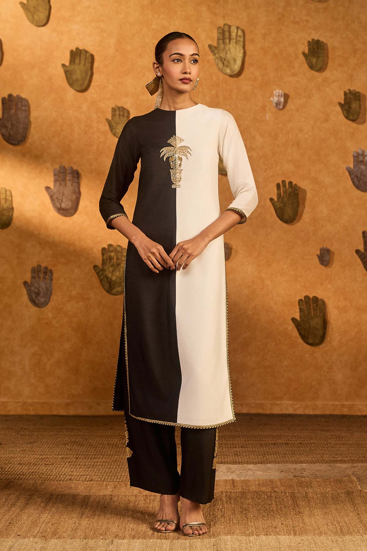 Masaba Black Ying Yang Kurta Set indian designer wear online shopping melange singapore 