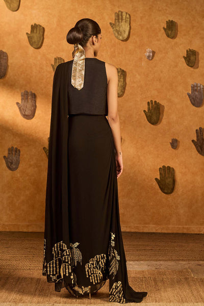 Masaba Black Zen Stitched Saree indian designer wear online shopping melange singapore 