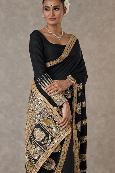 Masaba Black Son Patti Saree indian designer wear online shopping melange singapore
